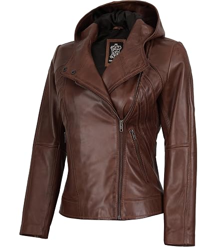 fjackets Real Leather Jacket Women - Cafe Racer Slim Fit Womens